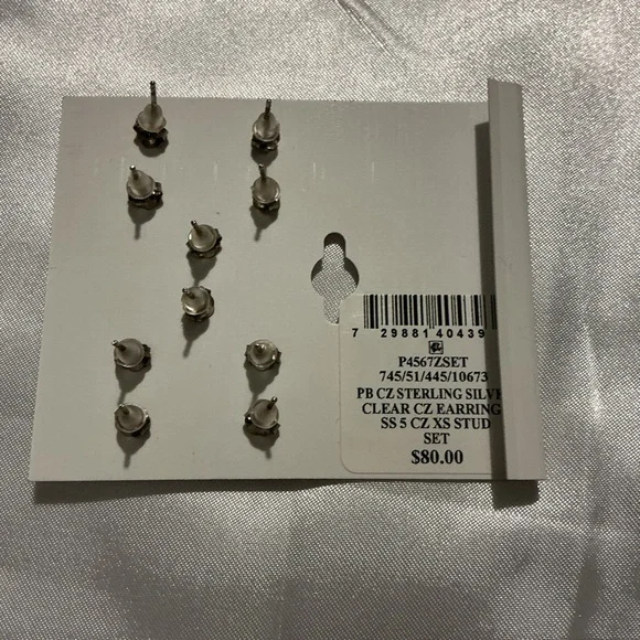 Giani Bernini Silver Cubic Zirconia Stud Earrings - Picture 3 of 4